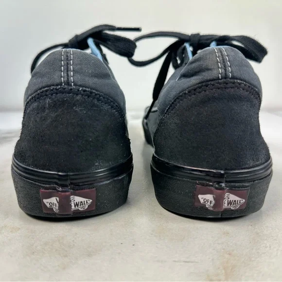 Vans Men's Old Skool Low All Black Canvas Sneakers Skate Tennis Shoes, 11 - Picture 8 of 16